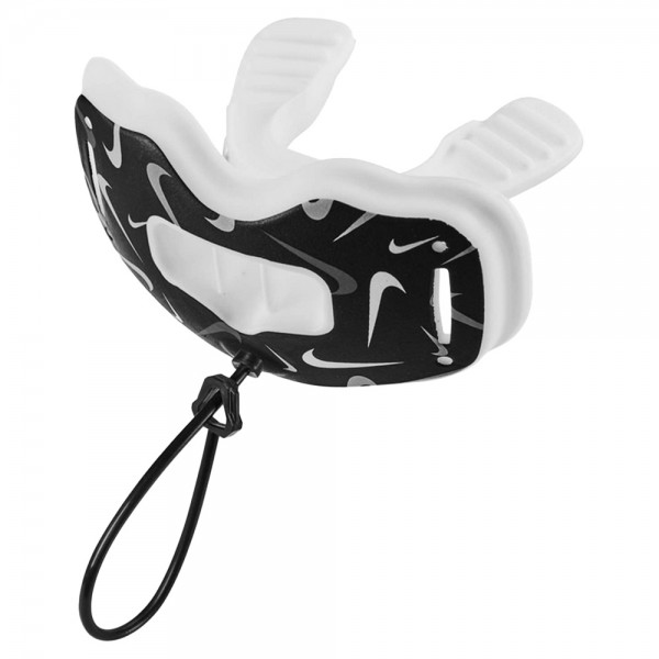 Nike Alpha Lip Protector Mouthguard + quick release Strap - weiß-grau