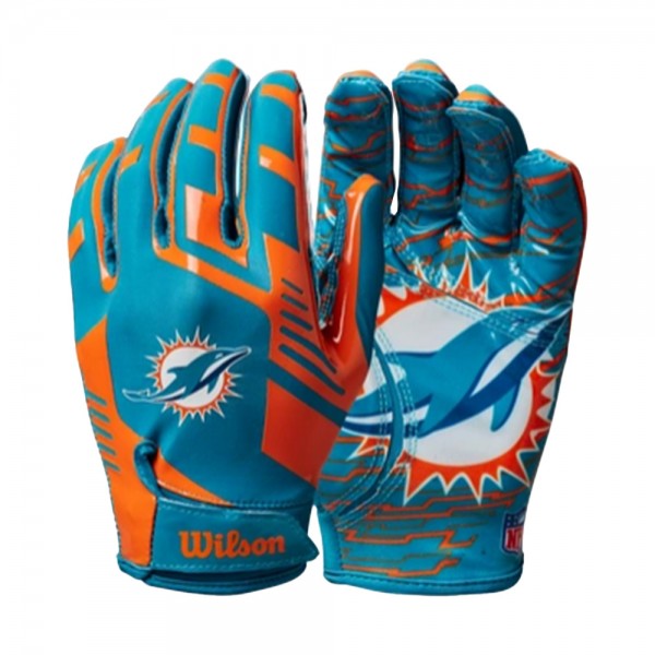 Wilson NFL Stretch Fit Adult Receiver Handschuhe - Team Miami Dolphins