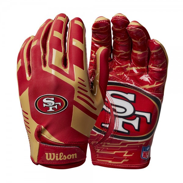 Wilson NFL Stretch Fit Youth Receiver Handschuhe Team San Francisco 49ers
