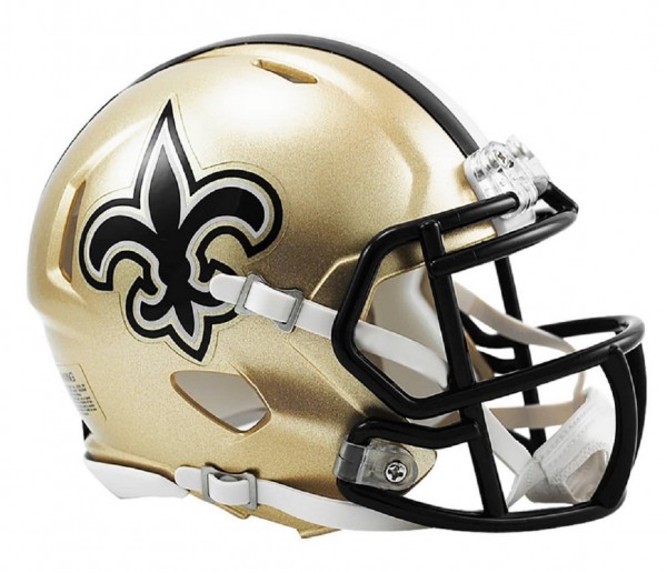 NFL AMP Team New Orleans Saints Riddell Speed Replica Mini Helm